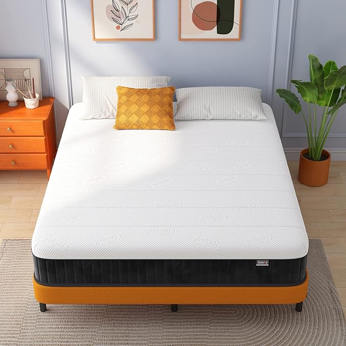 Swbvs King Mattress, 10 Inch Memory Foam Firm King Size Mattress with Hybrid King Bed Mattress in a Box Pressure Relief & Supportive King Size Matress