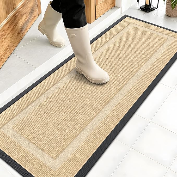 OLANLY Front Door Mat Outside 47x17, All-Season Heavy-Duty Rubber Doormat | by OLANLY