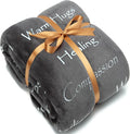 Chanasya Premium Sympathy Warm Hugs Gift Throw Blanket - Healing Gift Cancer Chemo Survivor Get Well Caring Gifts - Comfort Gift Blanket for Love Support Strength - Women Men Friend Grandpa - Gray