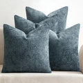 MIULEE Soft Decorative Chenille Pillow Covers Navy Blue 20x20 Pack of 4 | by MIULEE