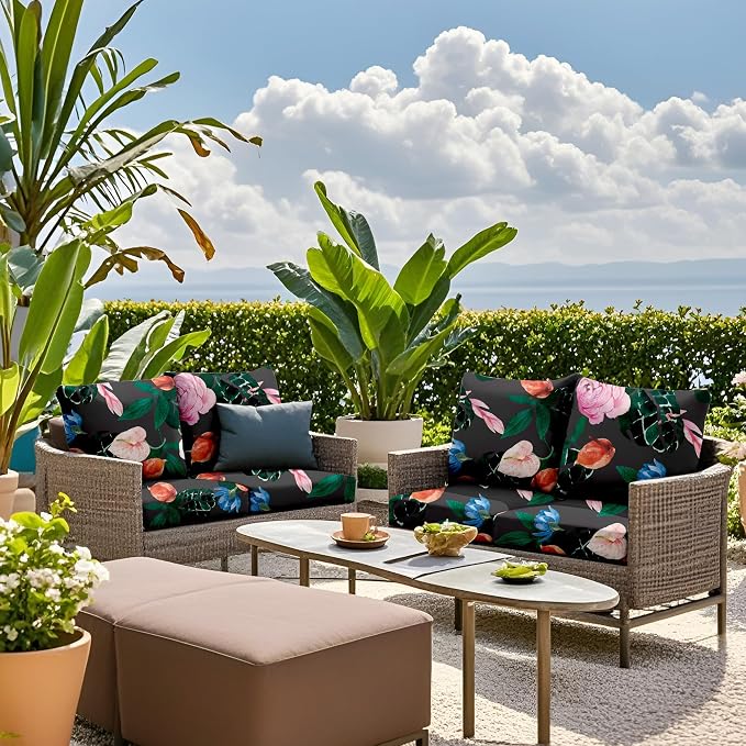 8PCS Patio Cushion Covers.Patio Furniture Couch SeatSlipcovers | Washable - Image 6