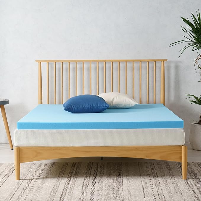 ZINUS 2 Inch Green Tea Cooling Gel Memory Foam Mattress Topper, Smaller, More Convenient WonderBox Packaging, Cooling Gel Foam, CertiPUR-US Certified, King