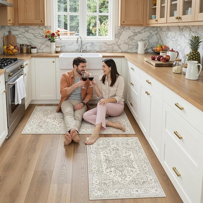 Madane 2-Piece Area Rugs Set, Small Kitchen Runner Non-Slip, Low Pile Floor - Image 4