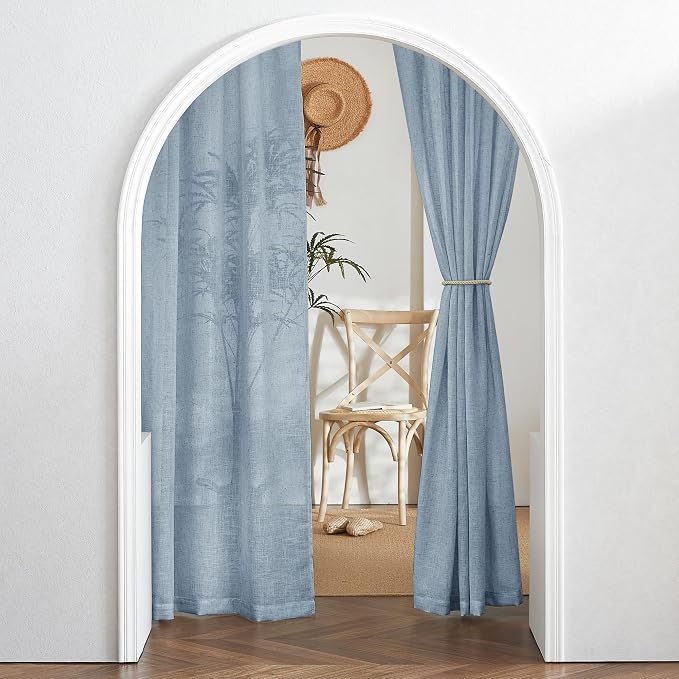 RYB HOME Light Filtering Linen Sheer Curtains 72 inch Long - Image 7