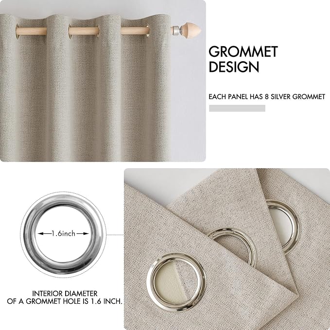 MIULEE 100% Blackout Linen Curtains - Image 4