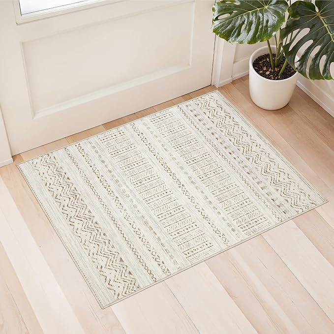 cotiled Washable 2x3 Entryway Rugs: Boho Moroccan Soft Small Rug | Solve Modern by COTILED