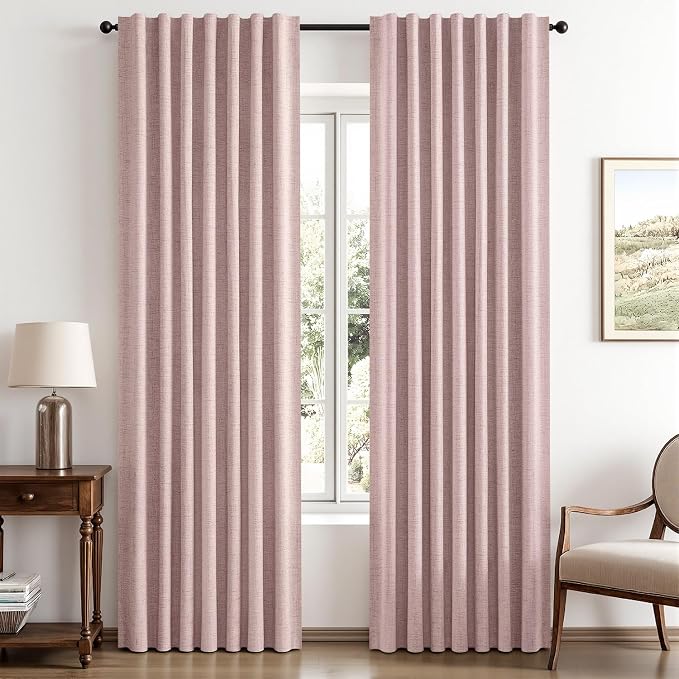 MIULEE 100% Blackout Linen Curtains by MIULEE