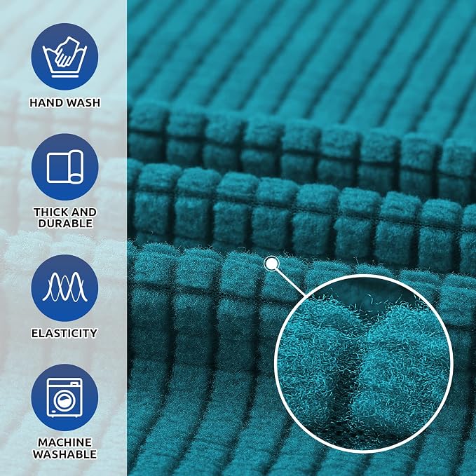 Stretch Oversized Couch Covers for Sofa Slipcover, Peacock Blue | 1-Piece - Image 4