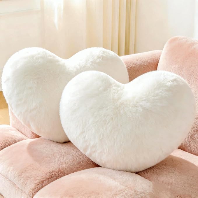 2PCS Throw Pillows Heart Pillow Home Decor Decorative Couch Pillows Bed Pillows by Unknown