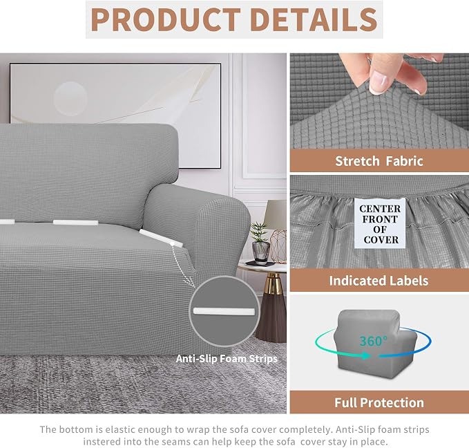 Easy-Going 100% Waterproof Oversized Chair Couch Cover, Stretch Sofa Cover | - Image 4