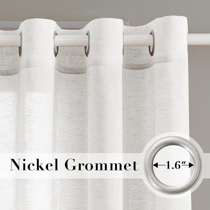 H.VERSAILTEX Linen Curtains Flax Linen Blended Curtain Panels - Image 2