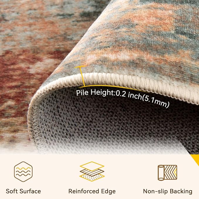 RELEANY Washable 7'x10' Abstract Area Rug - Image 4