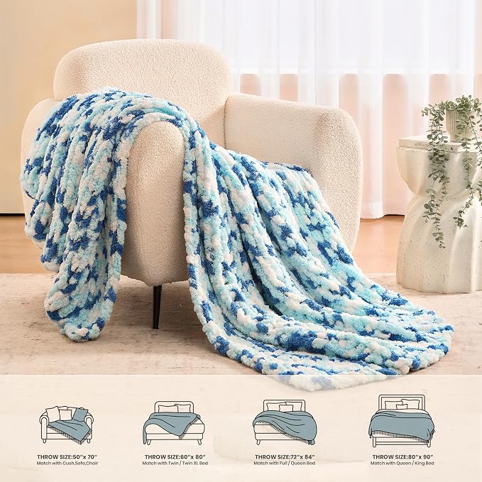 L'AGRATY Chunky Knit Throw Blanket - Image 6
