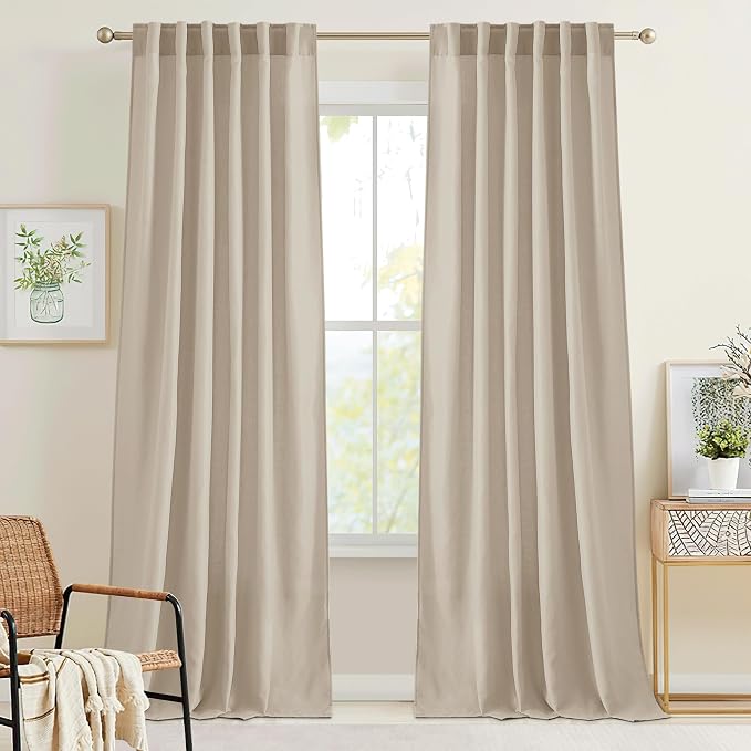 RYB HOME Sheer Curtains 108 inches, Extra Long Floor to Ceiling Curtains | by RYBHOME
