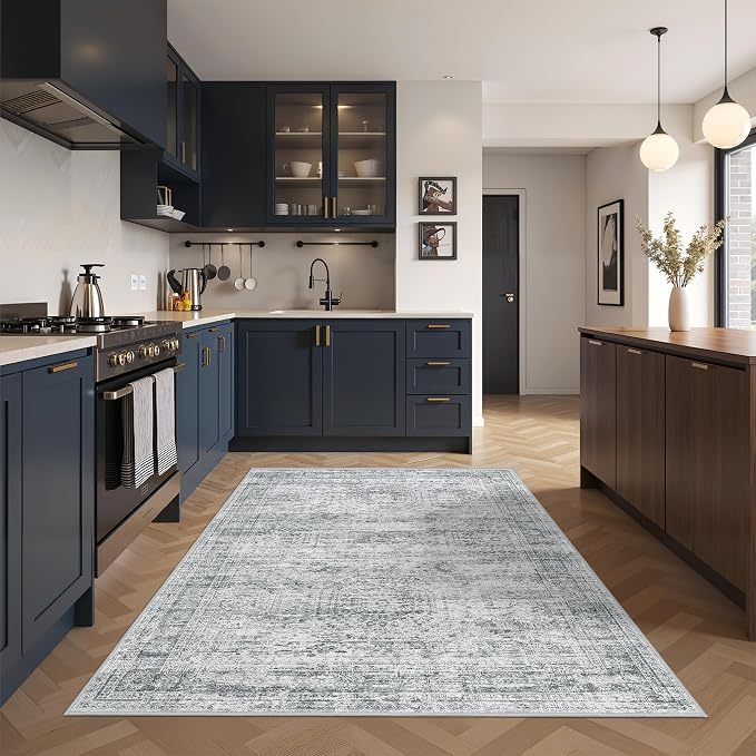 3x5 Rug for Entryway, Washable Area Rug, Living Room, Dining Room, Neutral Rug - Image 4
