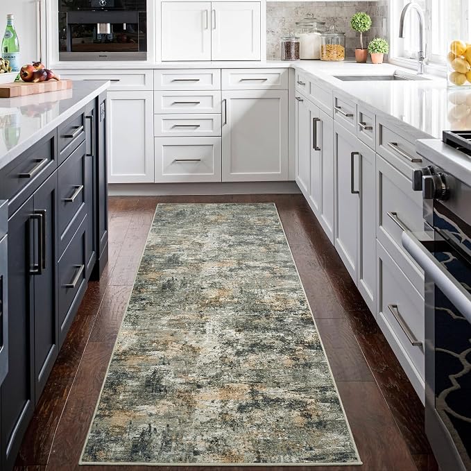 Runner Rugs for Hallways Kitchen 2.6x8 Non Slip Washable Multi Color | Modern - Image 3