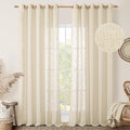 Linen Curtains 84 Inches Long for Living Room 2 Panels Set, Light Filtering by LAMIT
