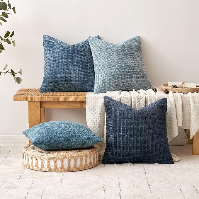 MIULEE Decorative Lumbar Throw Pillow Covers 12x20 Inch Coastal Blue 2 Pack | - Image 5