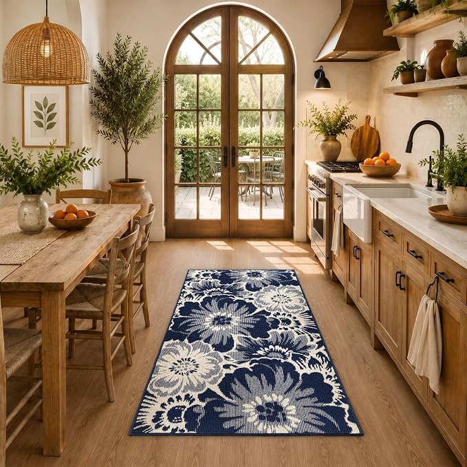 Findosom Washable Area Rug 3x5, Non Slip High-Low Textured Floral Rugs - Image 6