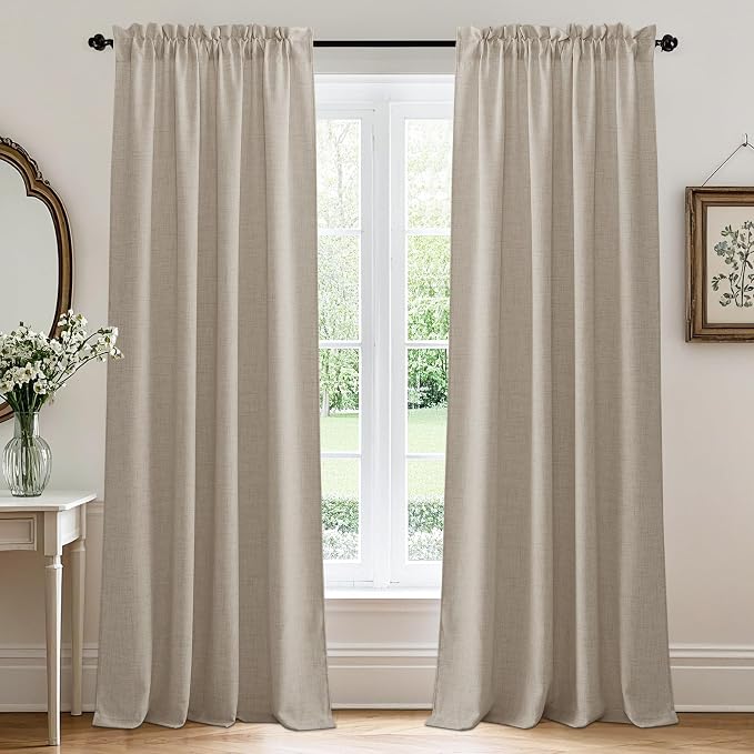 RYB HOME Linen Semi Sheer Curtains by RYBHOME