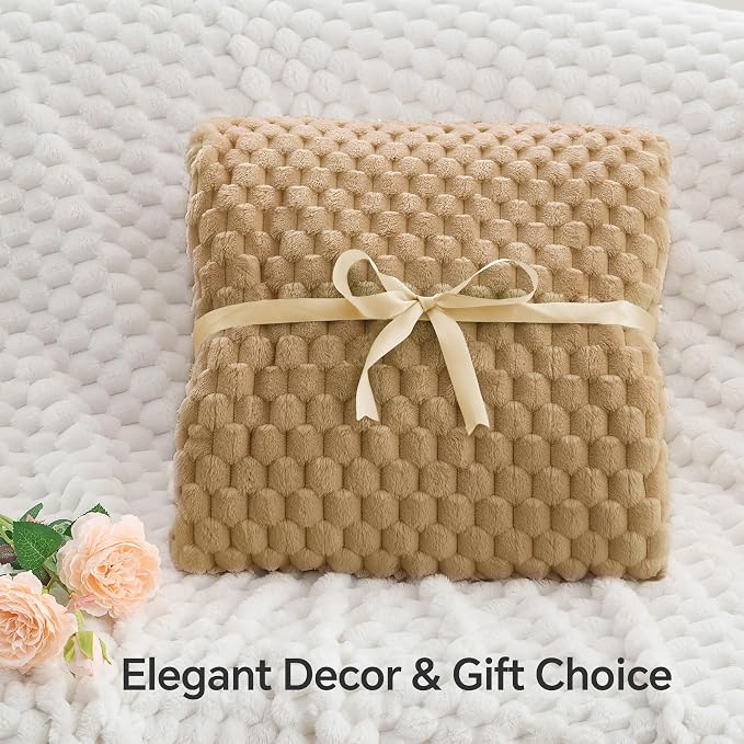 BEDELITE Camel Throw Blanket for Couch, Soft Cozy Gifts for Women, 50 * 60 | 3D - Image 5