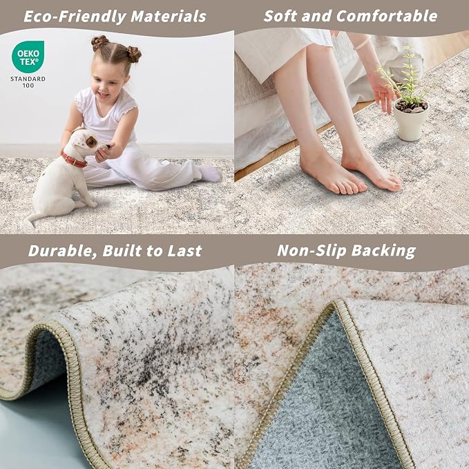 4x8 Washable Indoor Entryway Rug Non-Slip Rubber Backed Floor Mat - Image 6