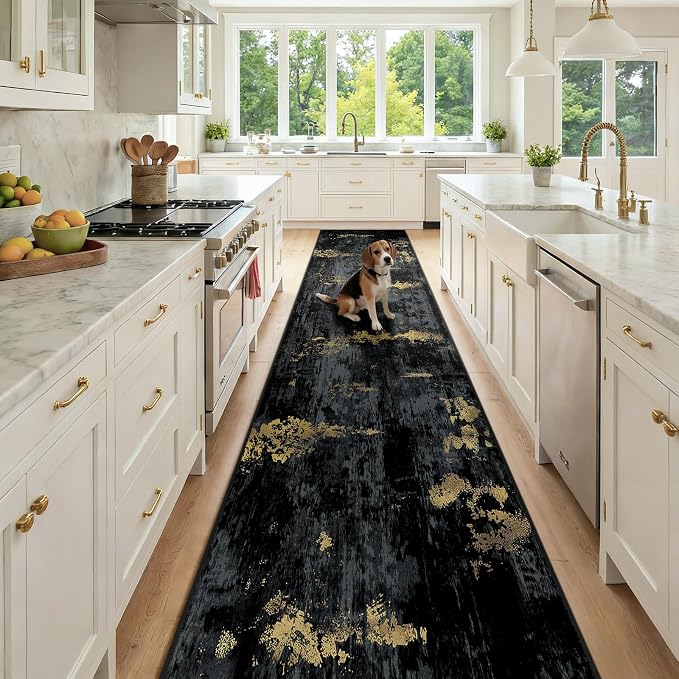RELEANY Washable Runner 2'6"x14' Abstract Area Rug by RELEANY