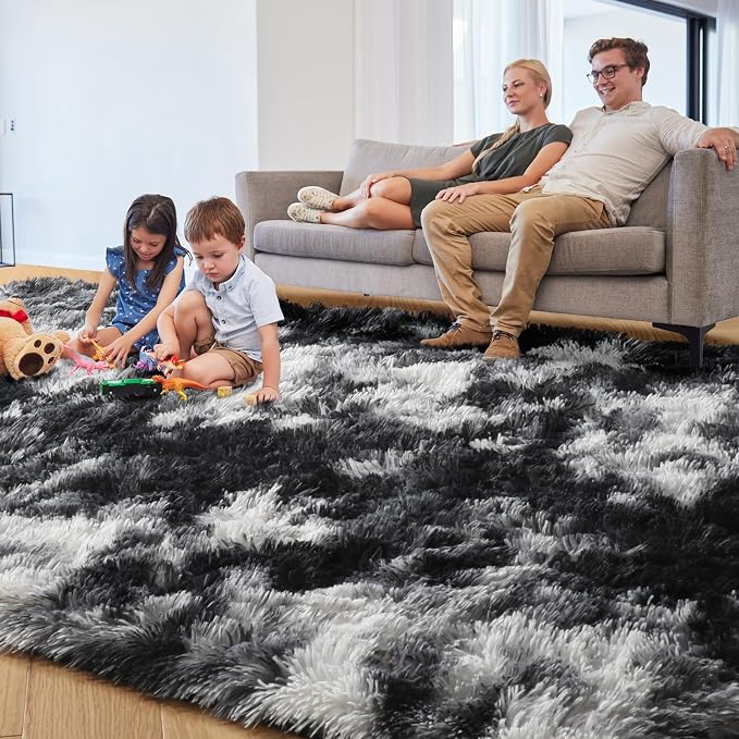 9x12 Area Rugs Living Room, Extra Large Black White Grey Rugs - Image 2