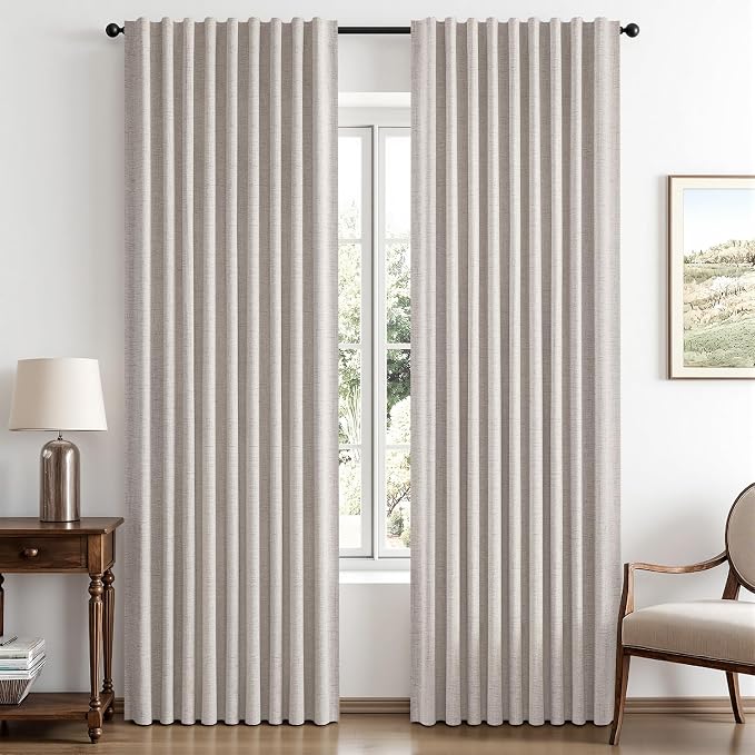 MIULEE 100% Blackout Linen Curtains by MIULEE