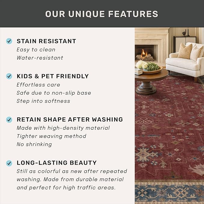 Oriental 8x12 Large Area Rugs for Living Room - Image 7