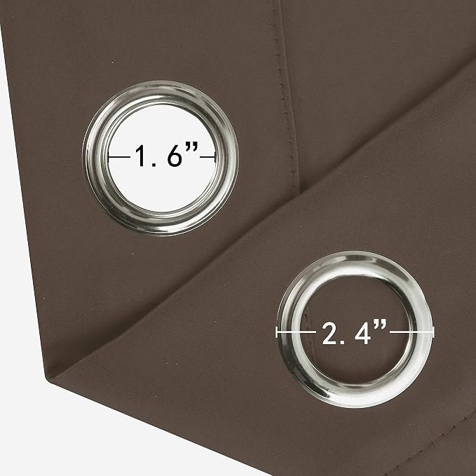 Blackout Curtains 66 x 84 inch/Chocolate Brown Curtains Set of 2 Panels/Thermal - Image 5
