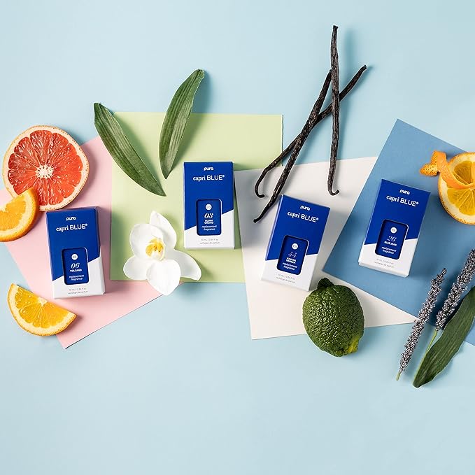 Capri Blue Blue Jean Pura Smart Home Plug-in Diffuser Refills – Capri Blue Pura Refills – Pura Diffuser Refills with a Linen Scent – Long-Lasting Aromatherapy Diffuser Refills (Pack of 2)