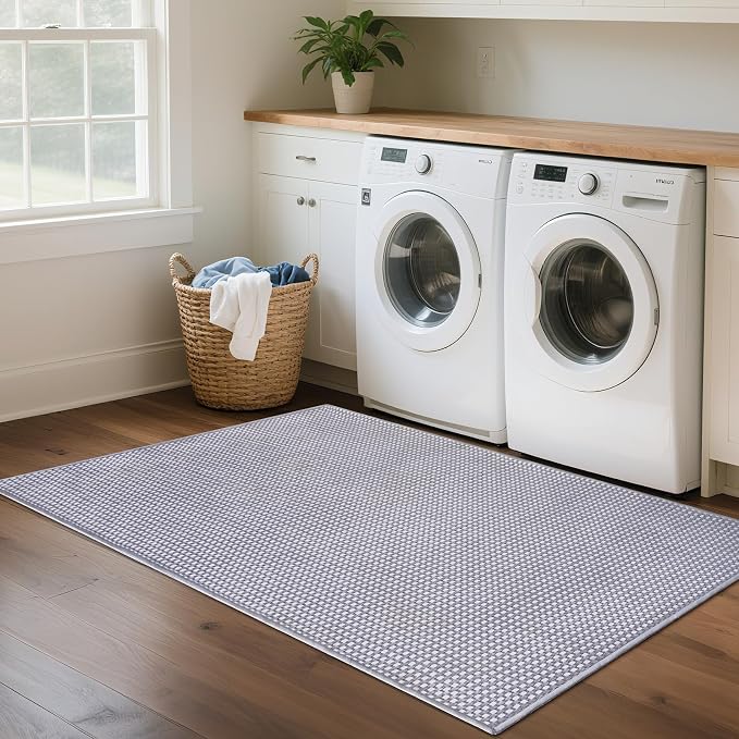 3x5 ft Area Rug Entryway Runner Kitchen Rugs Non Slip Washable Gray | Boho - Image 8