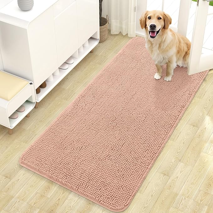 OLANLY Dog Door Mat for Muddy Paws 47x24, Super Absorbent Chenille Mud Mat | by OLANLY