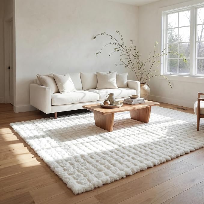 nuLOOM Jeni Off White Checkered Washable Area Rug, Off White by nuLOOM