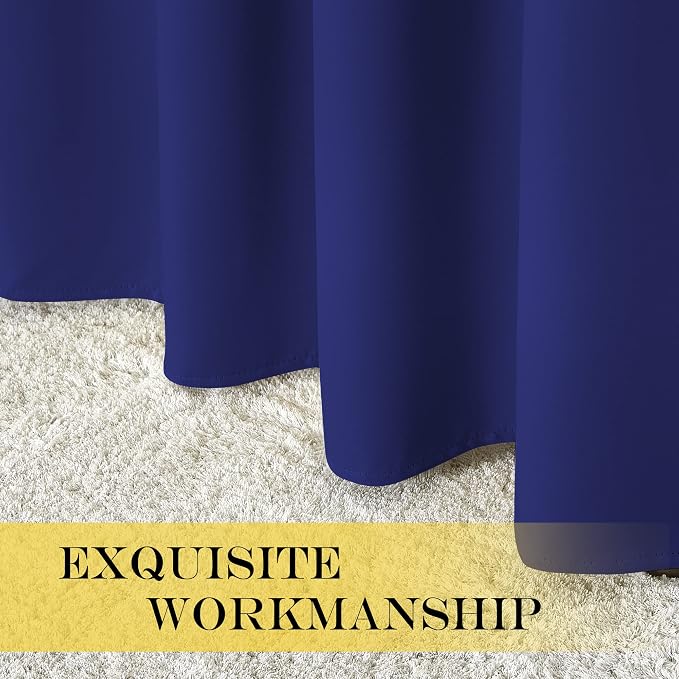 NICETOWN Navy Blue Blackout Curtains 84 inch Length, Grommet Top Room Darkening - Image 5