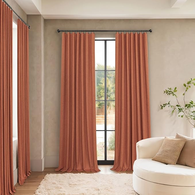Terracotta Black Out Curtains 72 Inch Long Western Blackout Window Curtain & - Image 7