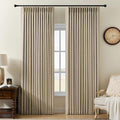 Pinch Pleated Linen Curtains 100% Blackout 84 Inches Long by AUSSPVOCT