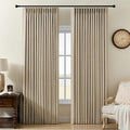 AUSSPVOCT Pinch Pleated 90 Inch Linen Curtains 100% Blackout by AUSSPVOCT