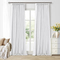 Snow White Pleated Linen 100% Blackout Curtains 100 Inches Long | Pinch Pleat by Twodrapes