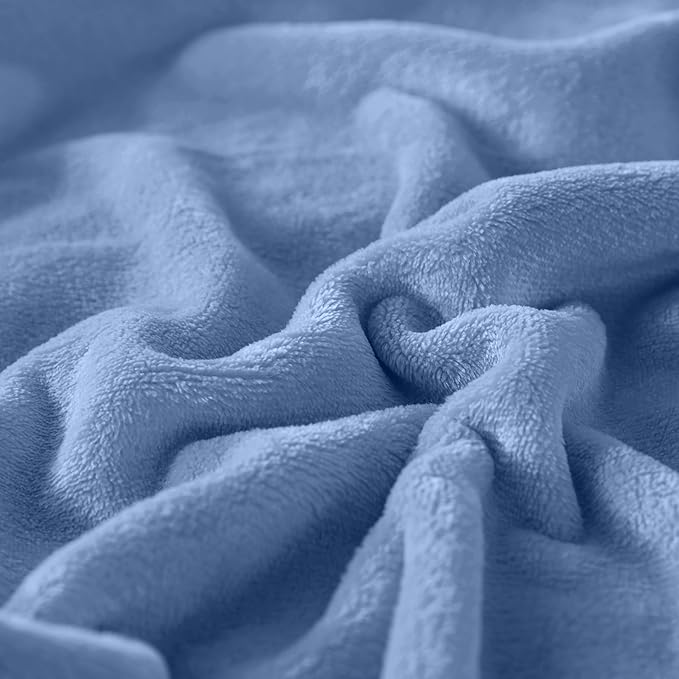 Soft Twin Size Blanket for All Season Lightweight Thermal Fleece Summer Autumn Fall Winter Spring Blankets for Twin/Twin XL Extra Long Bed Couch Sofa,66x90 Inches,Washed Blue