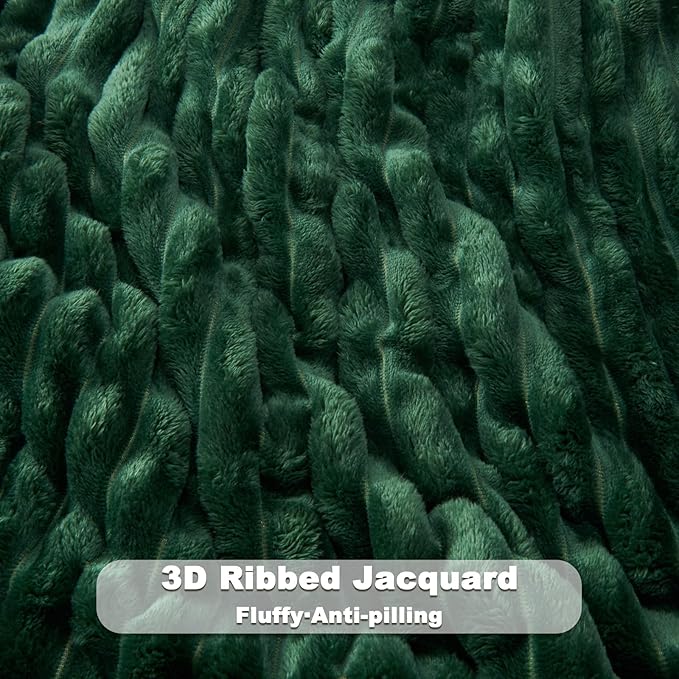 NEWCOSPLAY Fleece Ribbed Cozy Throw Blanket - Image 5