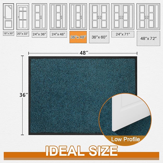Super Absorbent Front Door Mat, Non-Slip Washable Indoor Doormats, Low Profile - Image 3