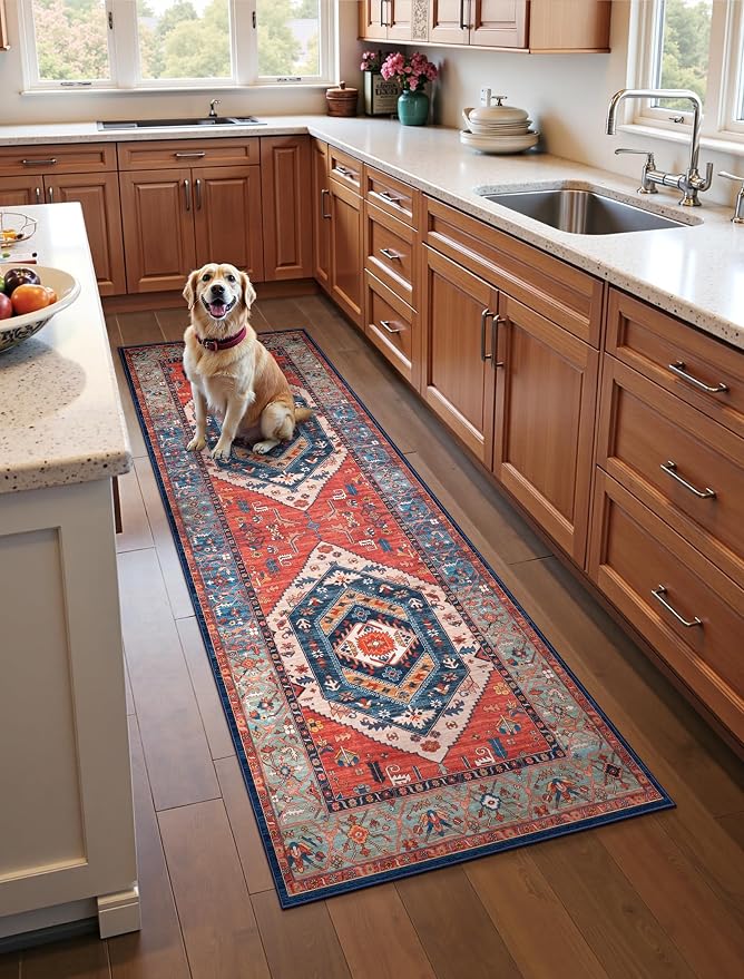 SERISSA 2x6 Washable Non Slip Boho Runner Rug by SERISSAHomeDecorCollection
