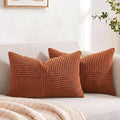 Fancy Homi 2 Packs Rust Lumbar Decorative Throw Pillow Covers 20x28 Inch by Fancy+Homi