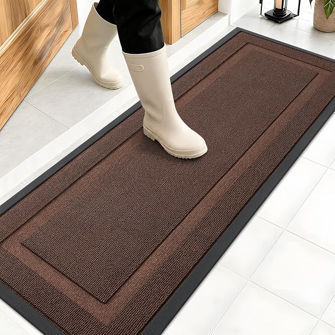OLANLY Front Door Mat Outside 47x17, All-Season Heavy-Duty Rubber Doormat | by OLANLY