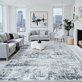6x9 Washable Area Rug for Living Room Bedroom: Non-Slip Modern Black Grey | by Oriannal