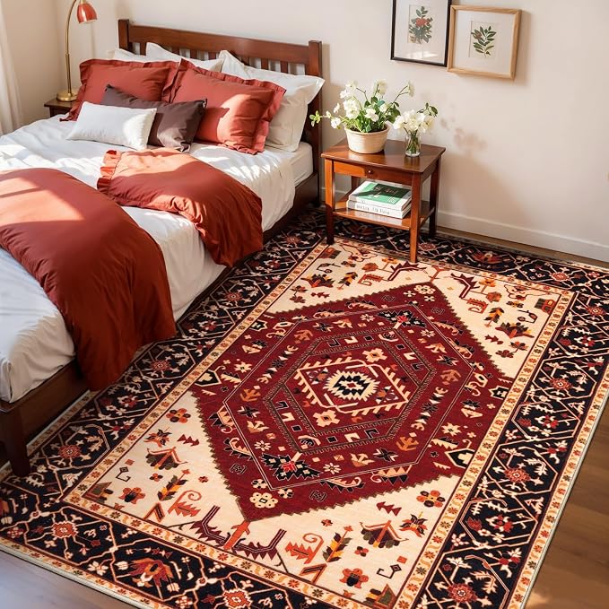 SERISSA 3x5 Washable Non Slip Boho Area Rug by SERISSAHomeDecorCollection