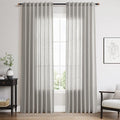 Light Gray Linen Curtains for Living Room 84 Inches Long 2 Panels Set Rod by Nanspring