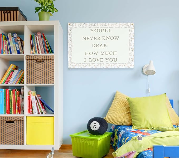 Nursery Rectangular Canvas Banner-Boho Flag Wall Decor for Toddler Boy Girl Kids,Baby Room Above Crib Bedroom Playroom Reading Room Decor-Baby Shower Birthday Christmas Gift-You'll Never Know Dear